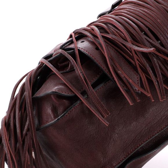 Proenza Schouler PS1 Fringe Satchel Leather Medium Red - Picture 6 of 8